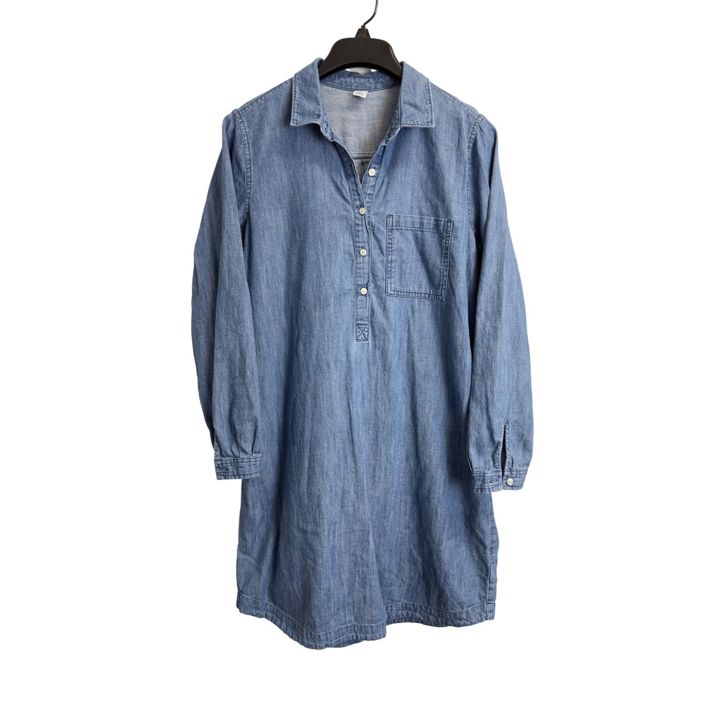 Old Navy Womens Chambray Shirt Dress Medium Wash Cotton Long Sleeve Size M